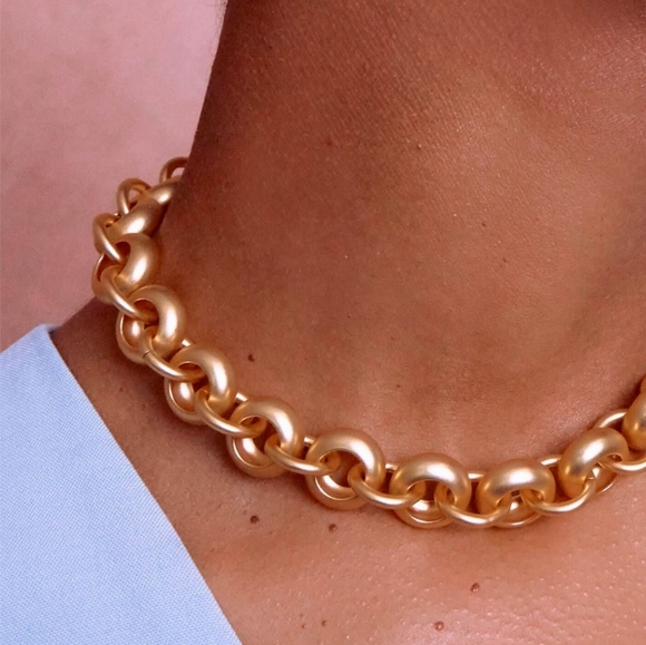 Emma Pills Lucien Necklace 18k Goldplated Matt Size 16